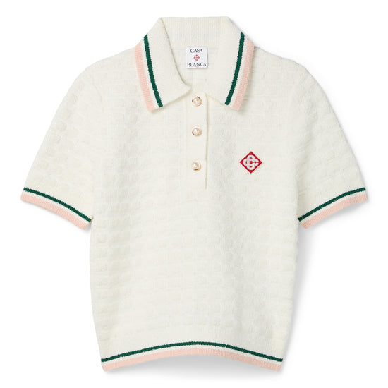 Casablanca Boucle Polo Shirt (White)