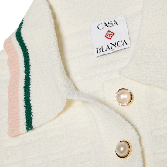 Casablanca Boucle Polo Shirt (White)