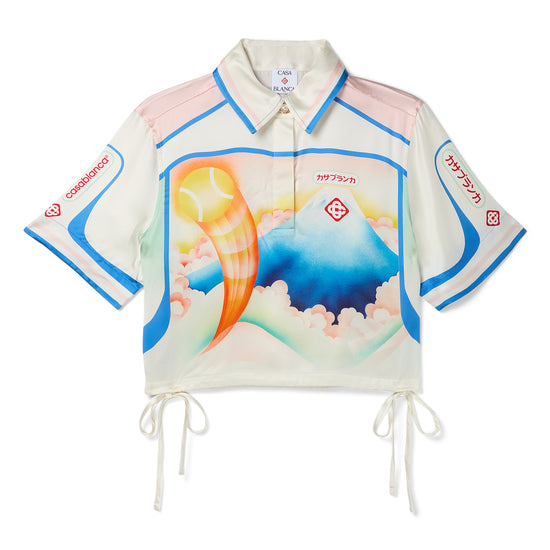 Casablanca Fuji Dream Satin Crop Shirt (White)