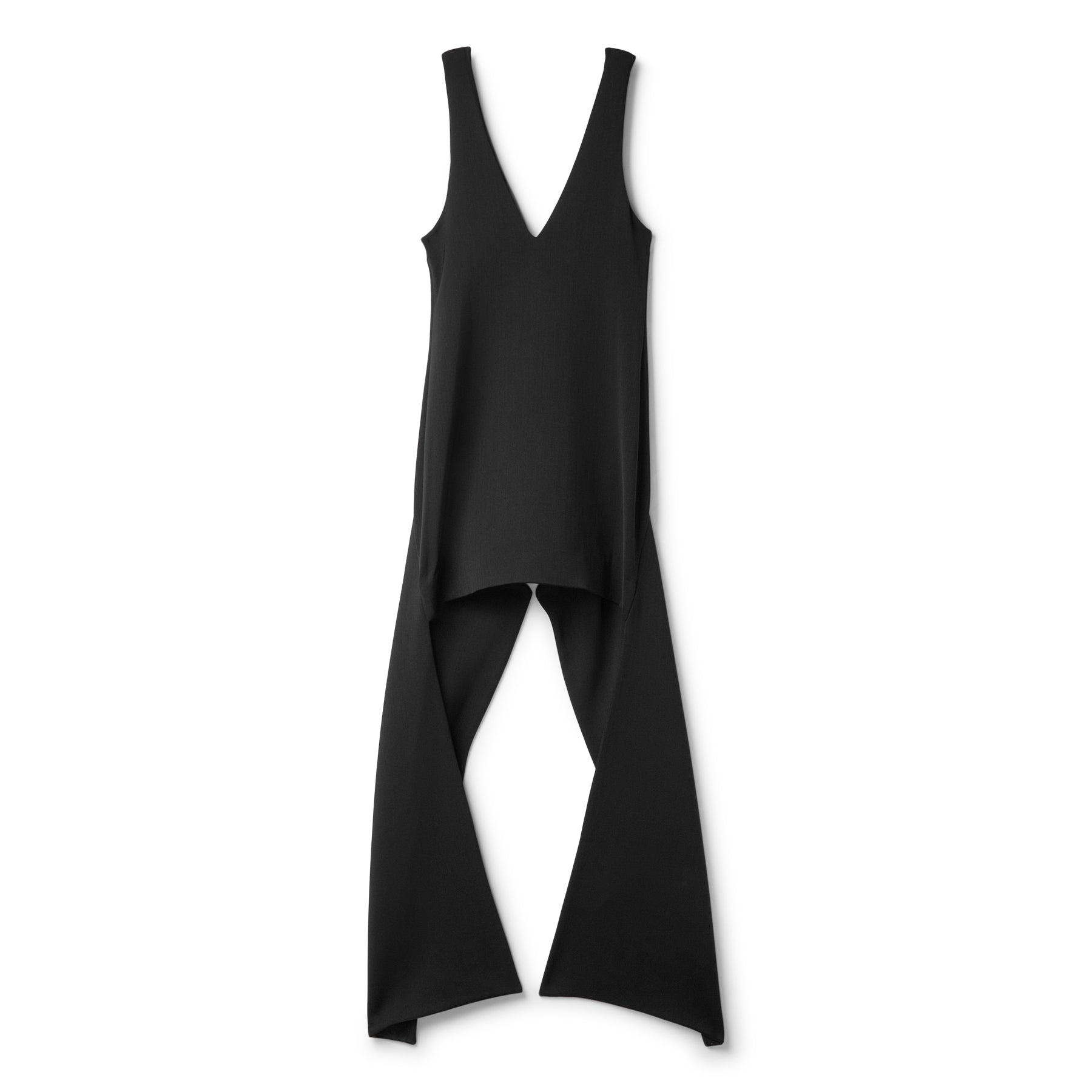 ワンピース Jw Anderson Black Triacetate Blend Dress JW Anderson Women's Sleeveless Ruffle Dress - Black | Coggles