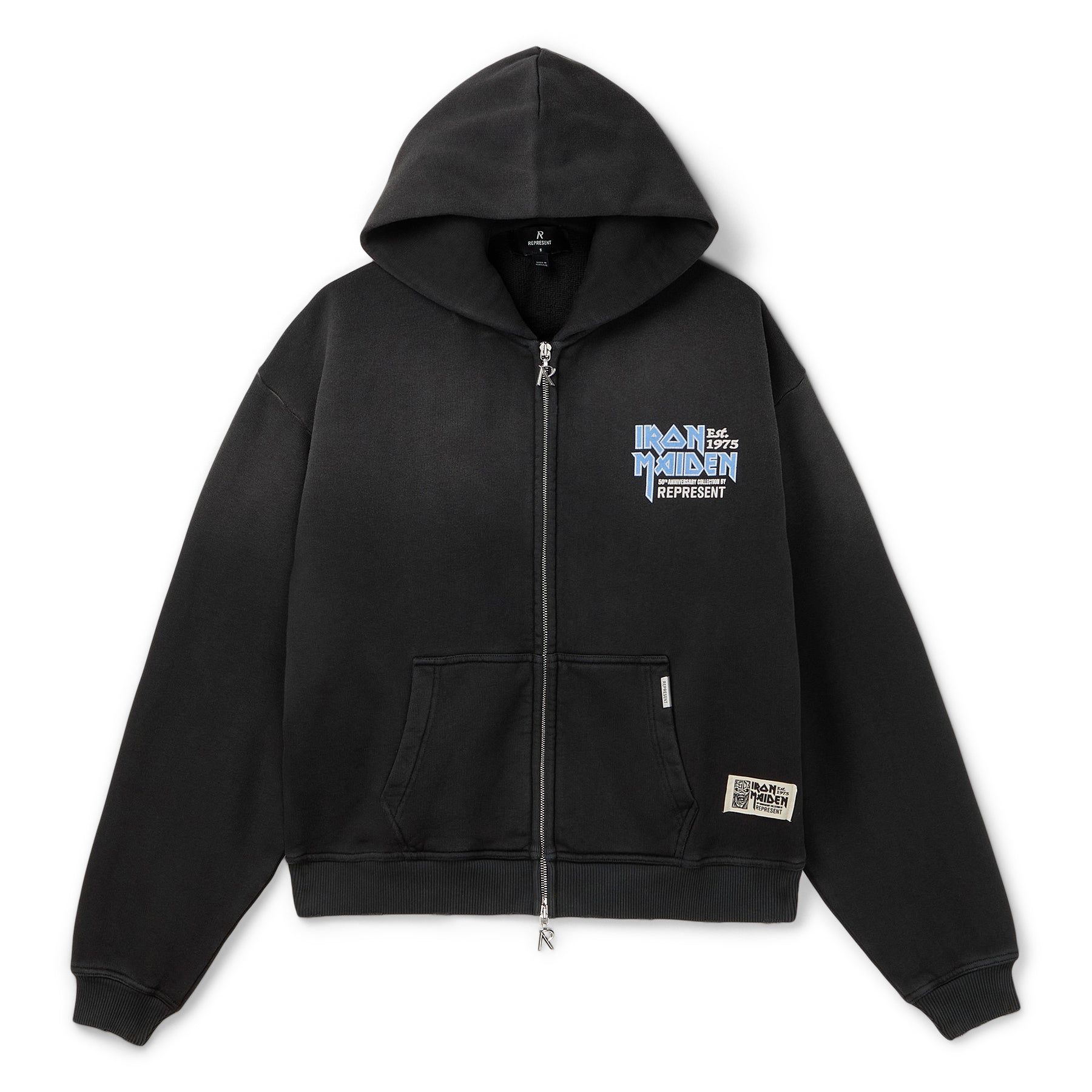 REPRESENT Iron Maiden Anniversary Zip Hoodie (Stained black)