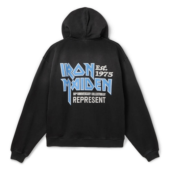 REPRESENT Iron Maiden Anniversary Zip Hoodie (Stained Black)