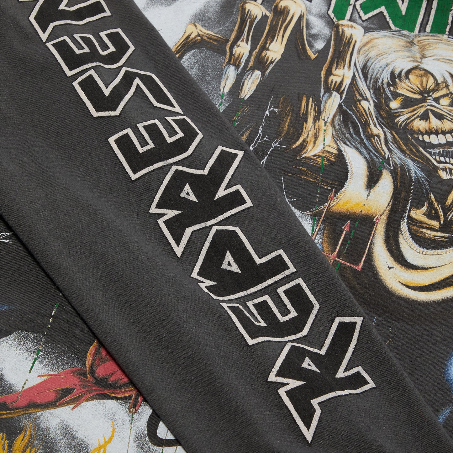 REPRESENT x Iron Maiden Number of The Beast Long Sleeve T-Shirt (Sunfade Grey)