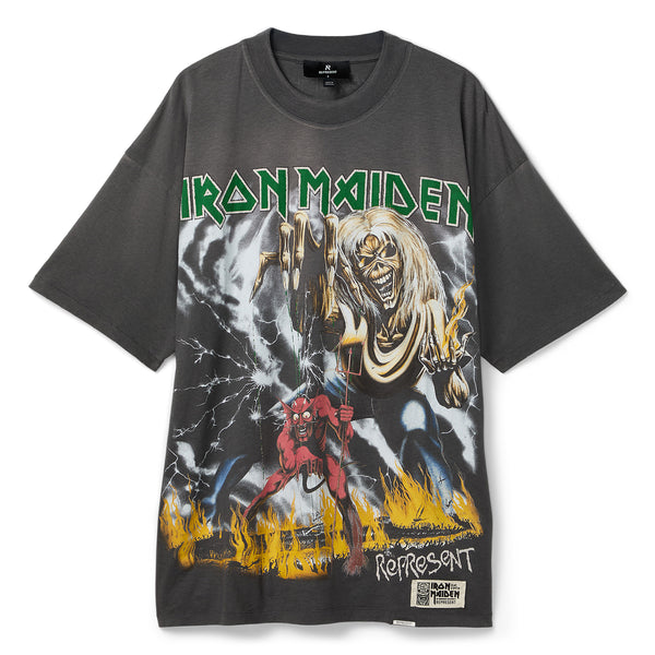 REPRESENT x Iron Maiden Number of Beast T-Shirt (Sunfade grey