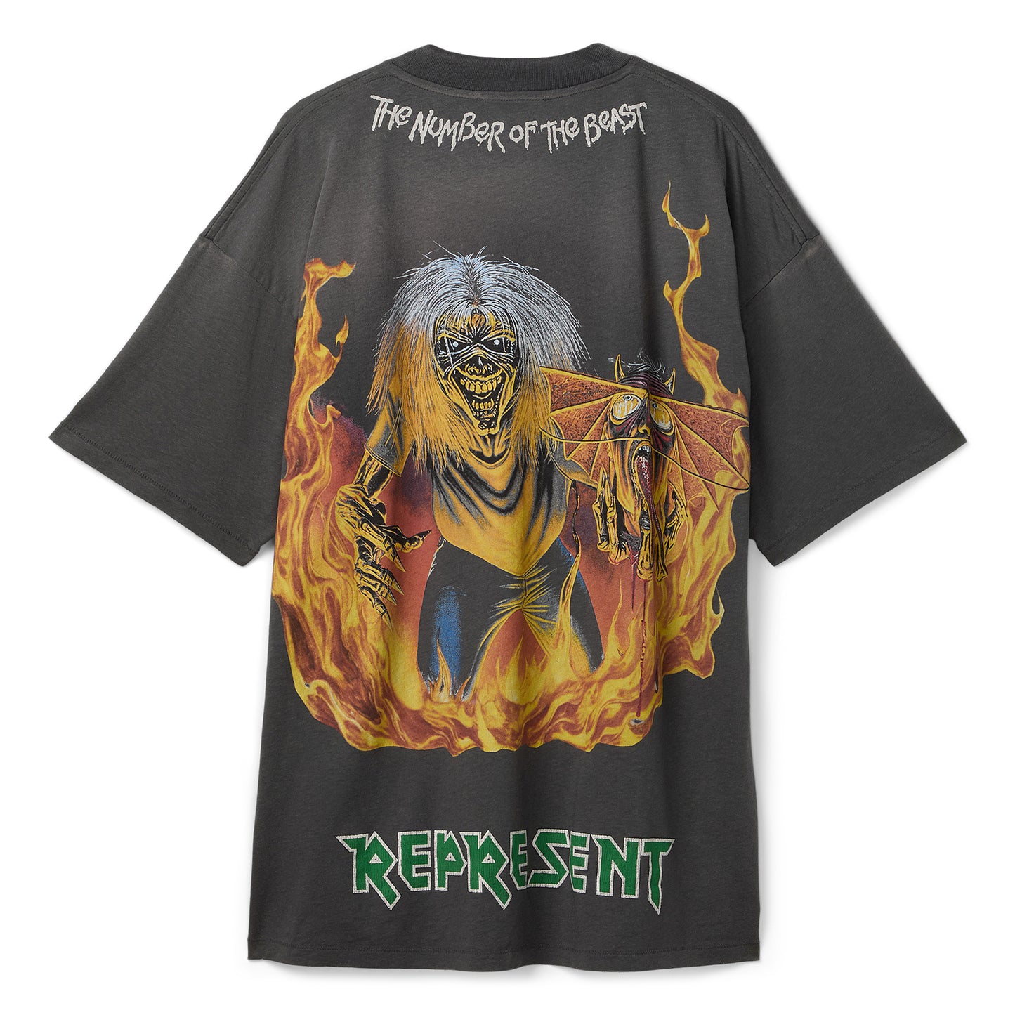 REPRESENT x Iron Maiden Number of Beast T-Shirt (Sunfade Grey)