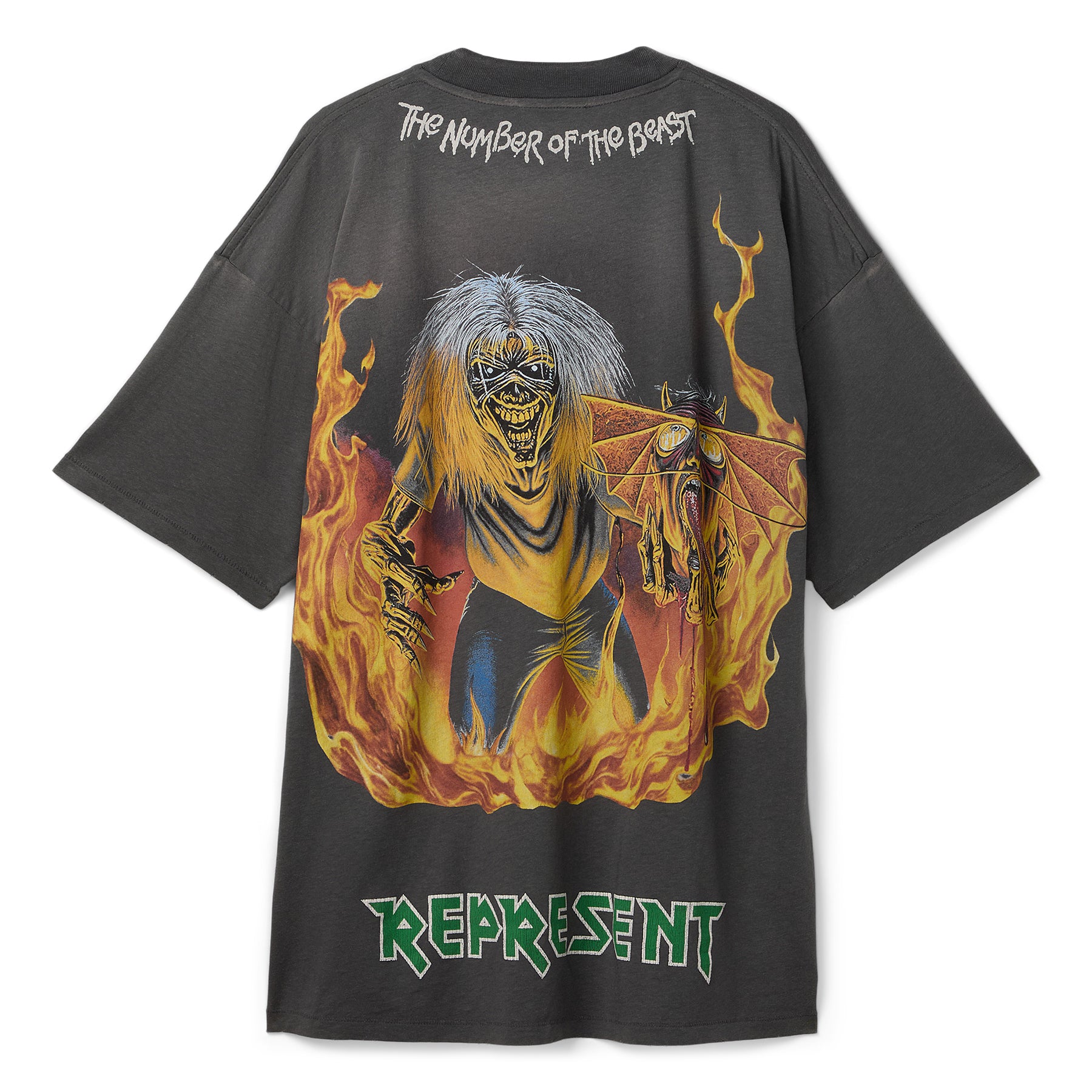 REPRESENT x Iron Maiden Number of Beast T-Shirt (Sunfade grey)