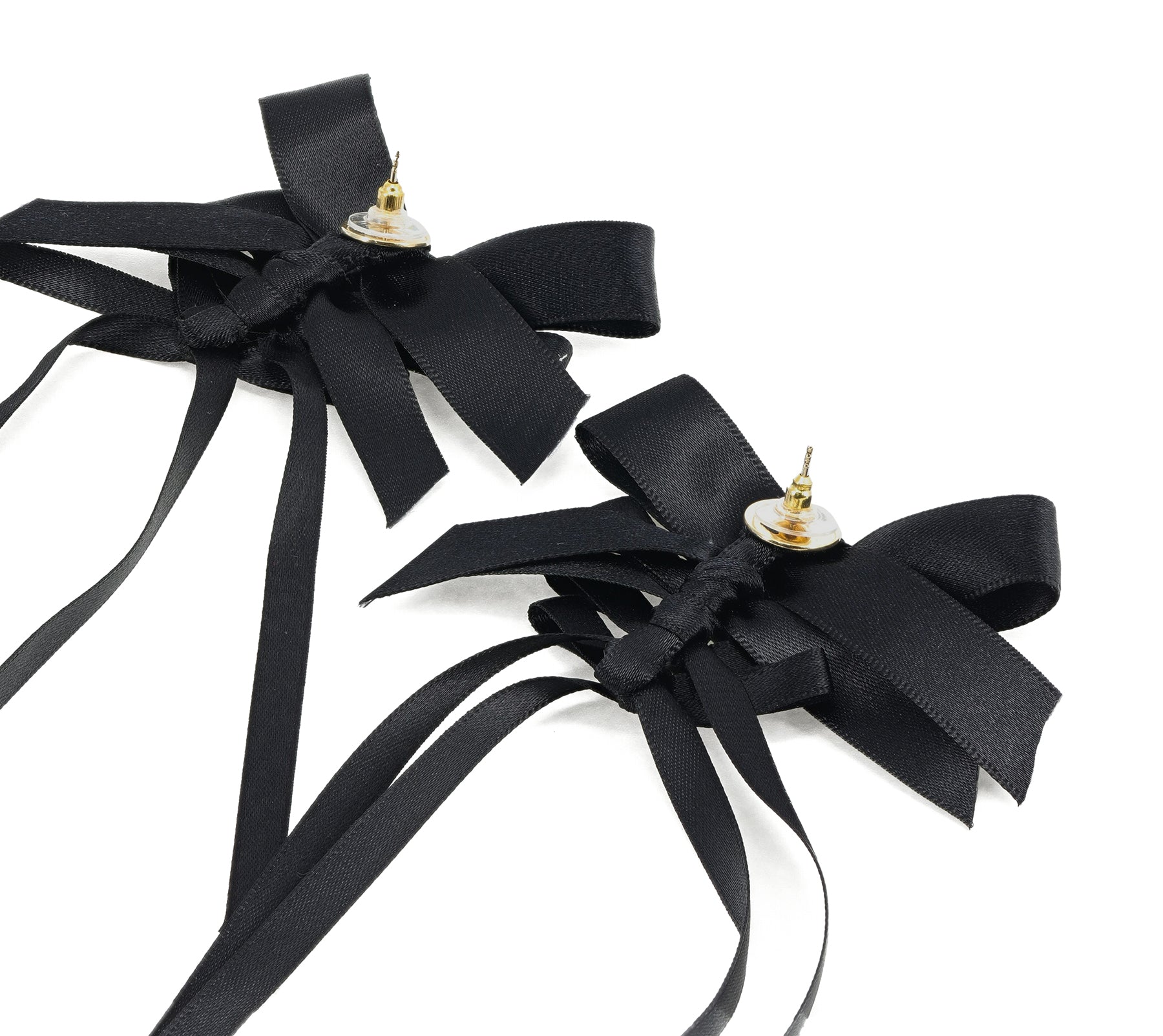 Simone Rocha Rosette Bow Earrings (Black)