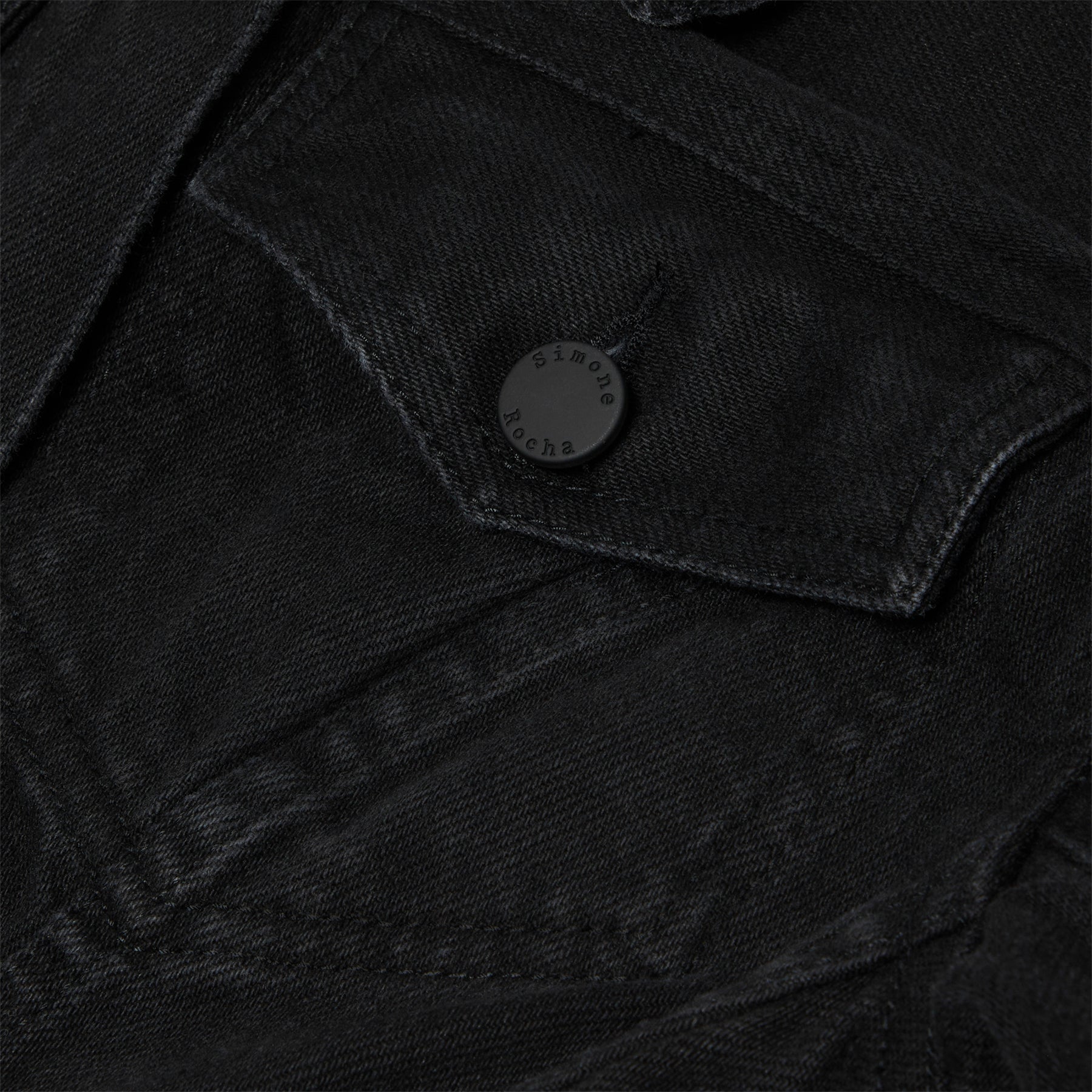 Simone Rocha Sculpted Short Denim Coat (Black/Jet)