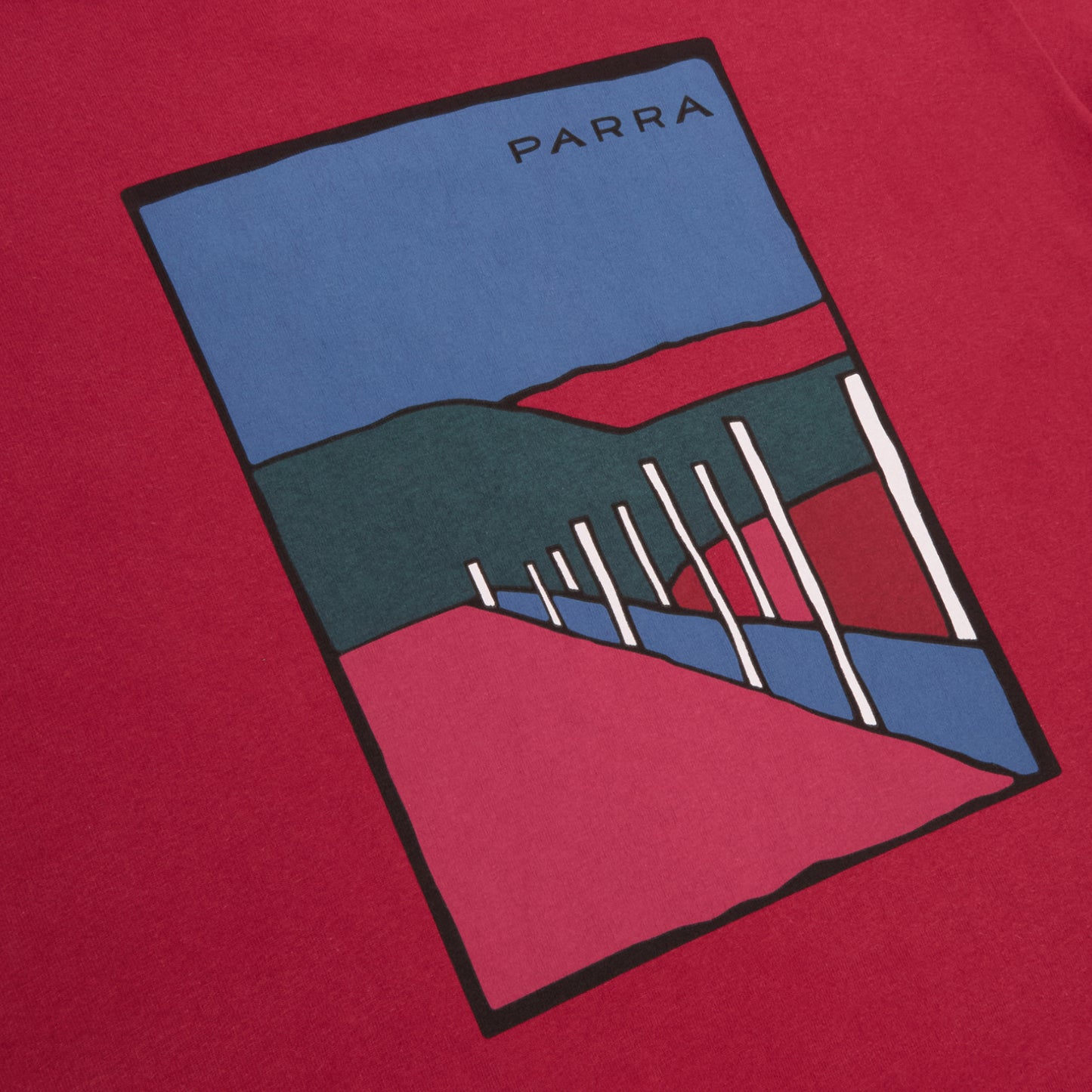 by Parra Beach Parking T-Shirt (Raspberry)