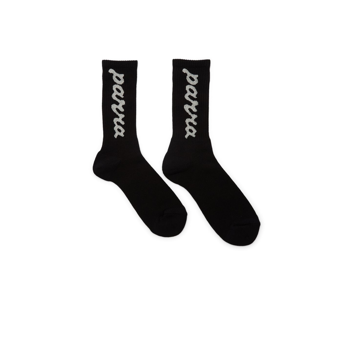By Parra Lowercase Scriptlogo Crew Socks (Black)