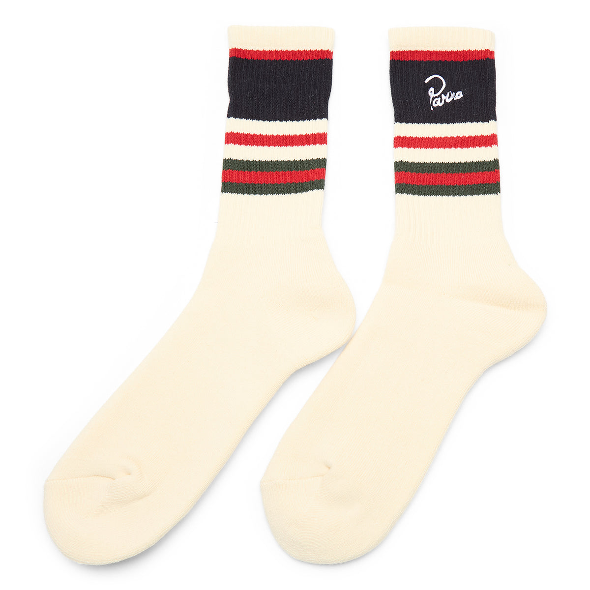 By Parra Signature Striped Crew Socks (White)