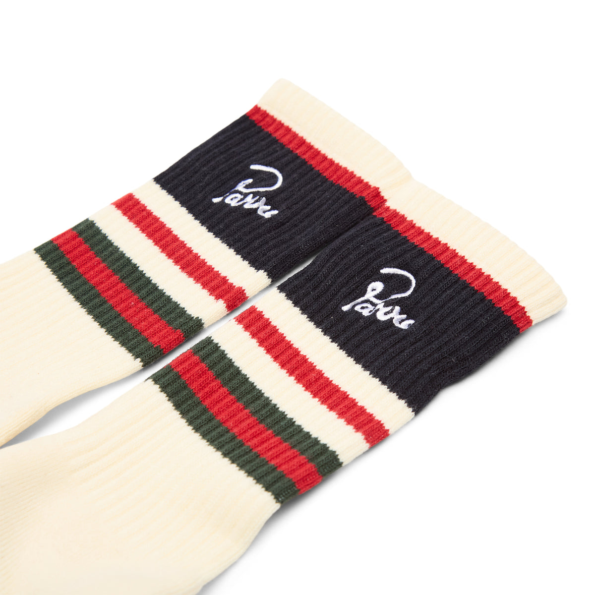 By Parra Signature Striped Crew Socks (White)