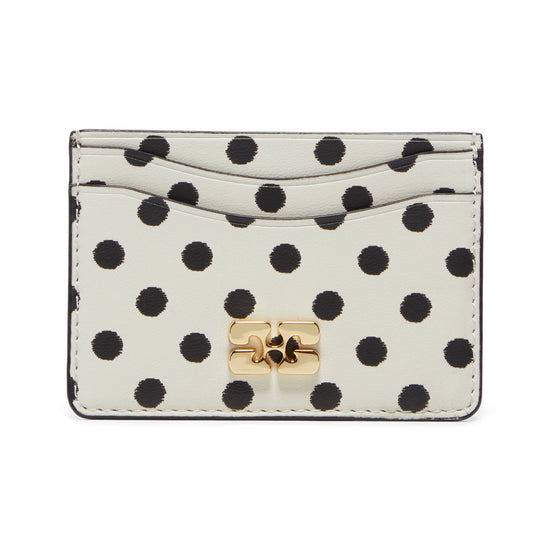 GANNI Polka-Dot Bou Card Holder (Egret)