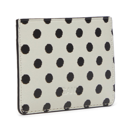 GANNI Polka-Dot Bou Card Holder (Egret)