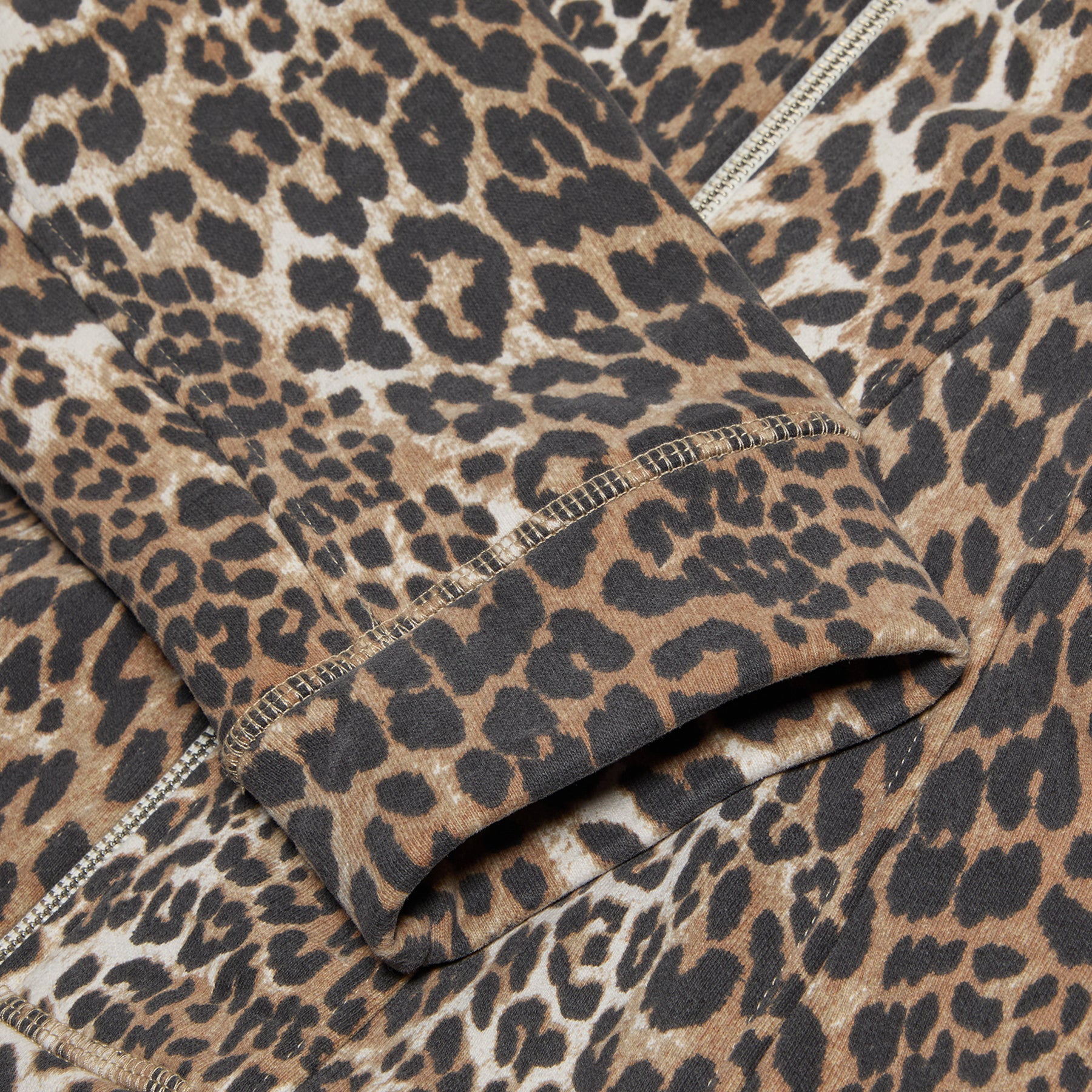 GANNI Heavy Fleece Zip Hoodie (Leopard) – CNCPTS