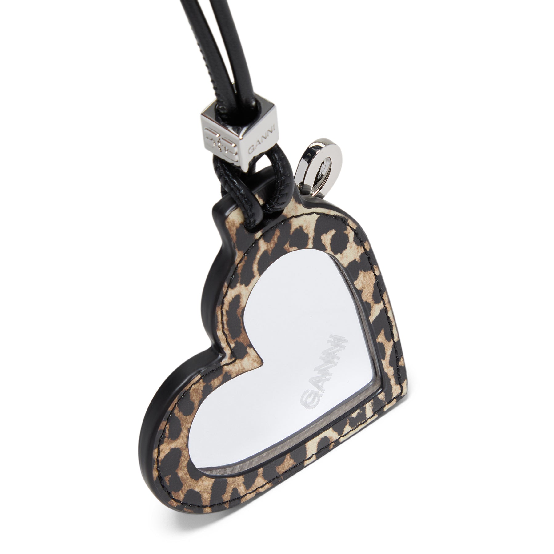 GANNI Bou Heart Mirror Print (Leopard)