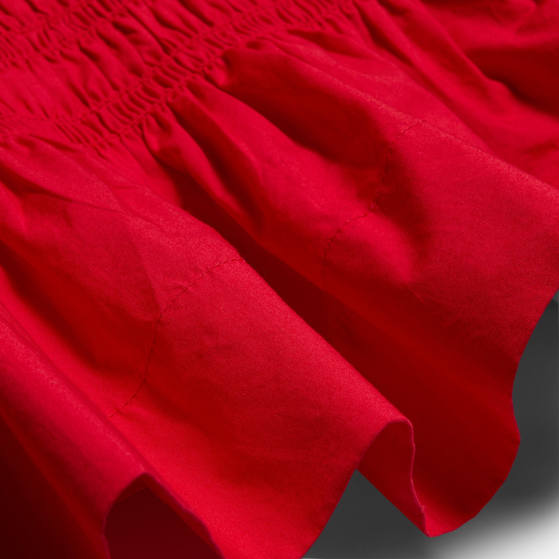 GANNI Cotton Poplin Smock Tie String Top (Racing Red)