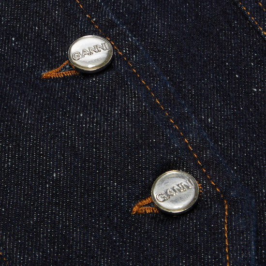 GANNI Neppy Denim Vest (Dark Blue Stone)
