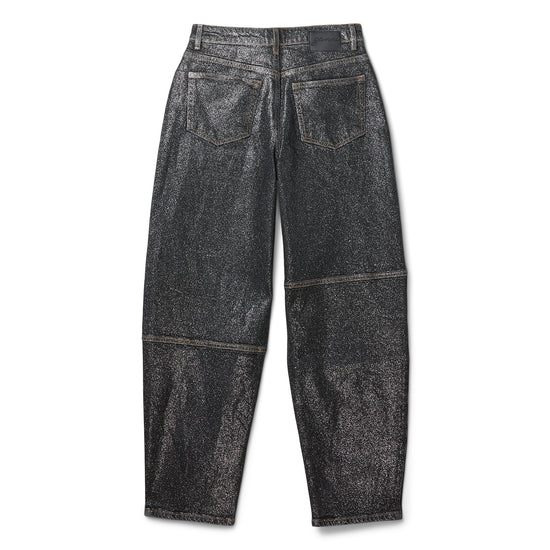 GANNI Shimmery Foil Denim Stary (Washed Black/Black)