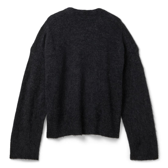 GANNI Fine Brushed Alpaca Banana Oversized Sweater (Phantom)