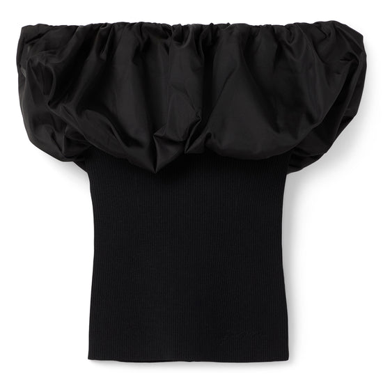 GANNI Melange Knit Top (Black)