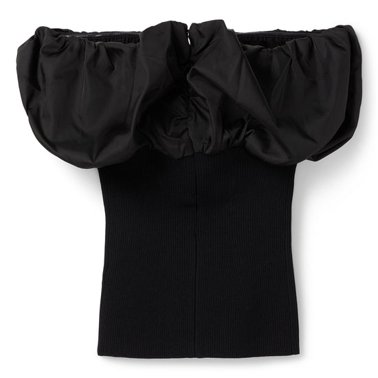GANNI Melange Knit Top (Black)
