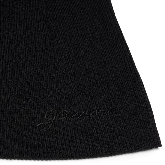 GANNI Melange Knit Top (Black)