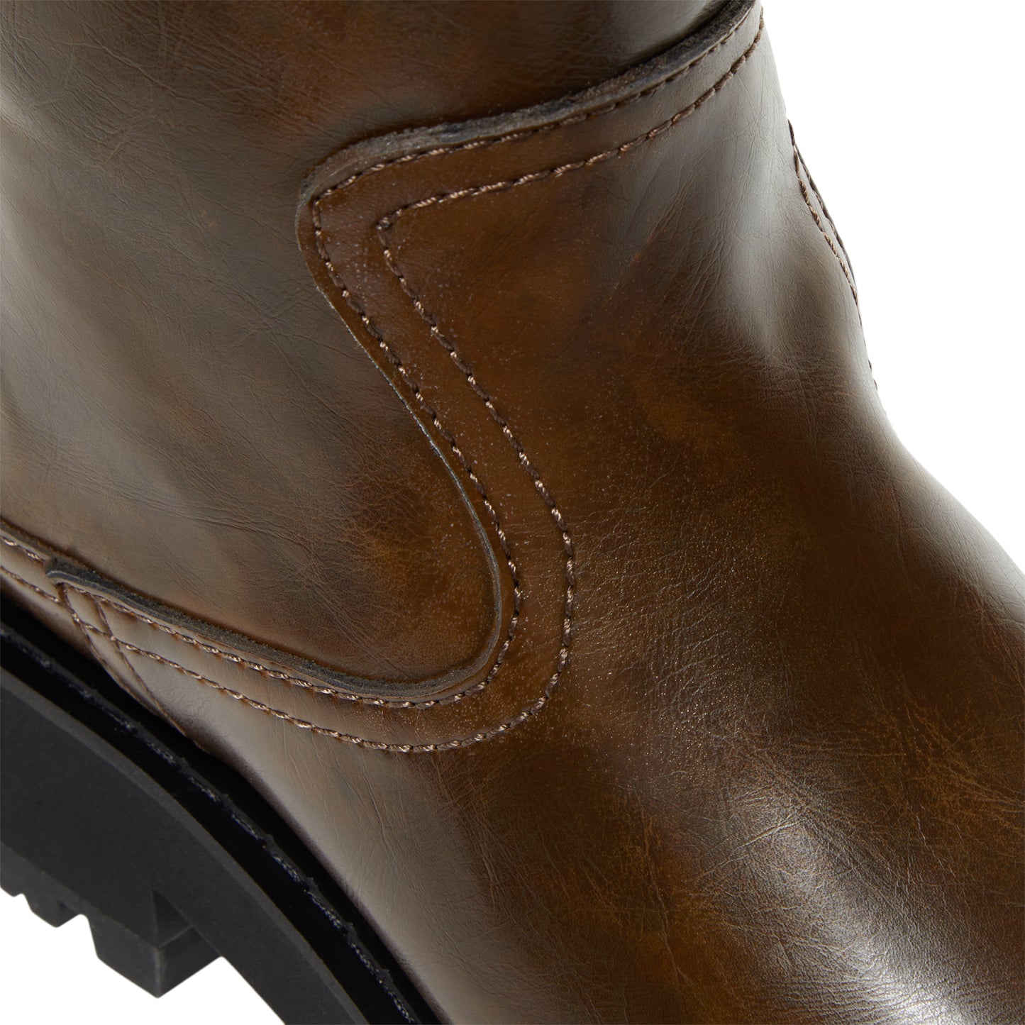 GANNI Studs Low Boot Crinkle Oleatex (Dark Olive)