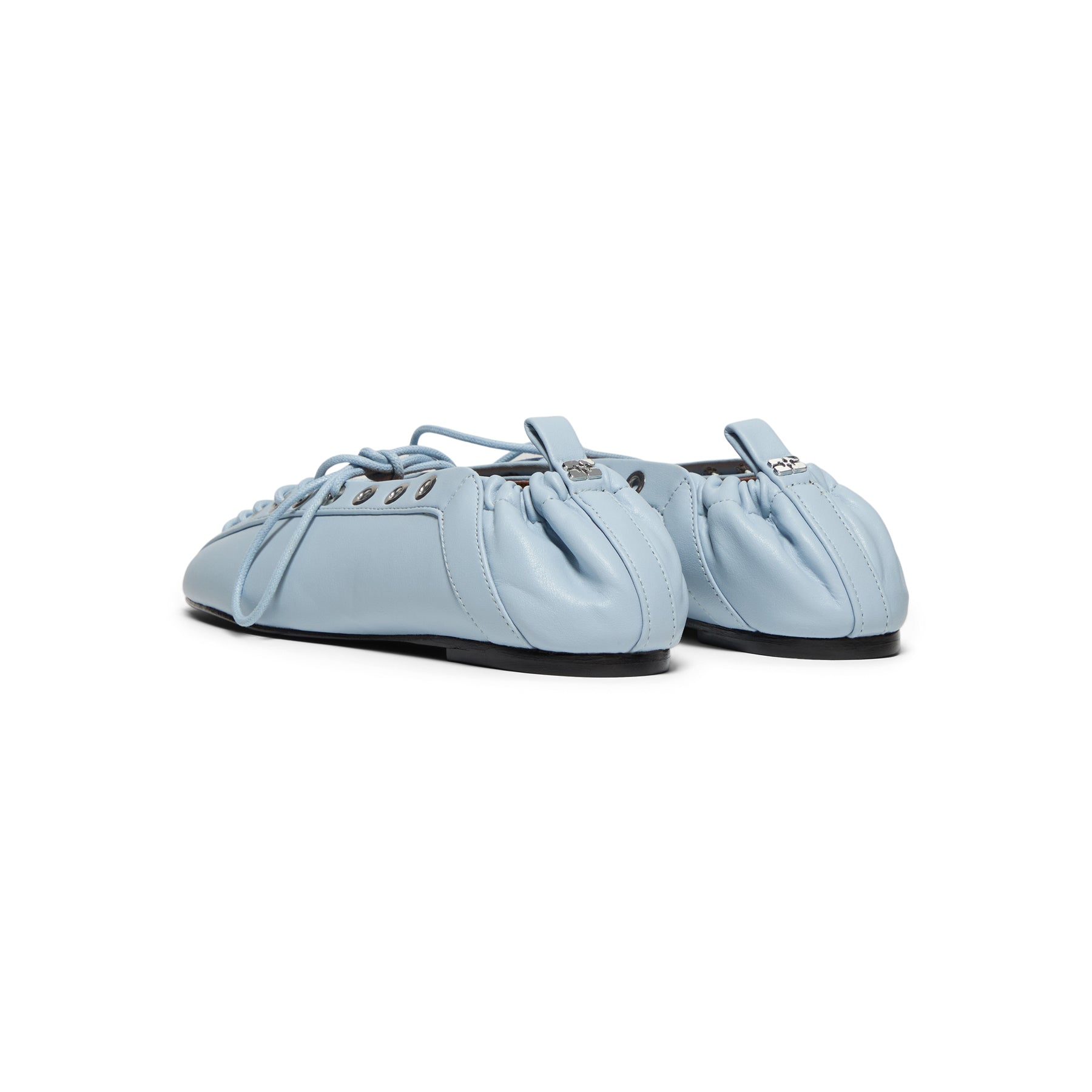 GANNI Eyelets Lace Up Ballerina (Niagara Mist)