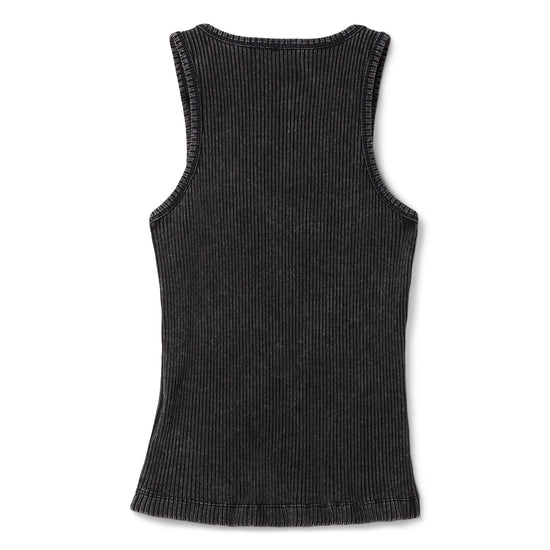 GANNI Heavy Rib Jersey Tank Top (Black Washed)