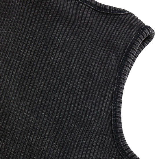 GANNI Heavy Rib Jersey Tank Top (Black Washed)
