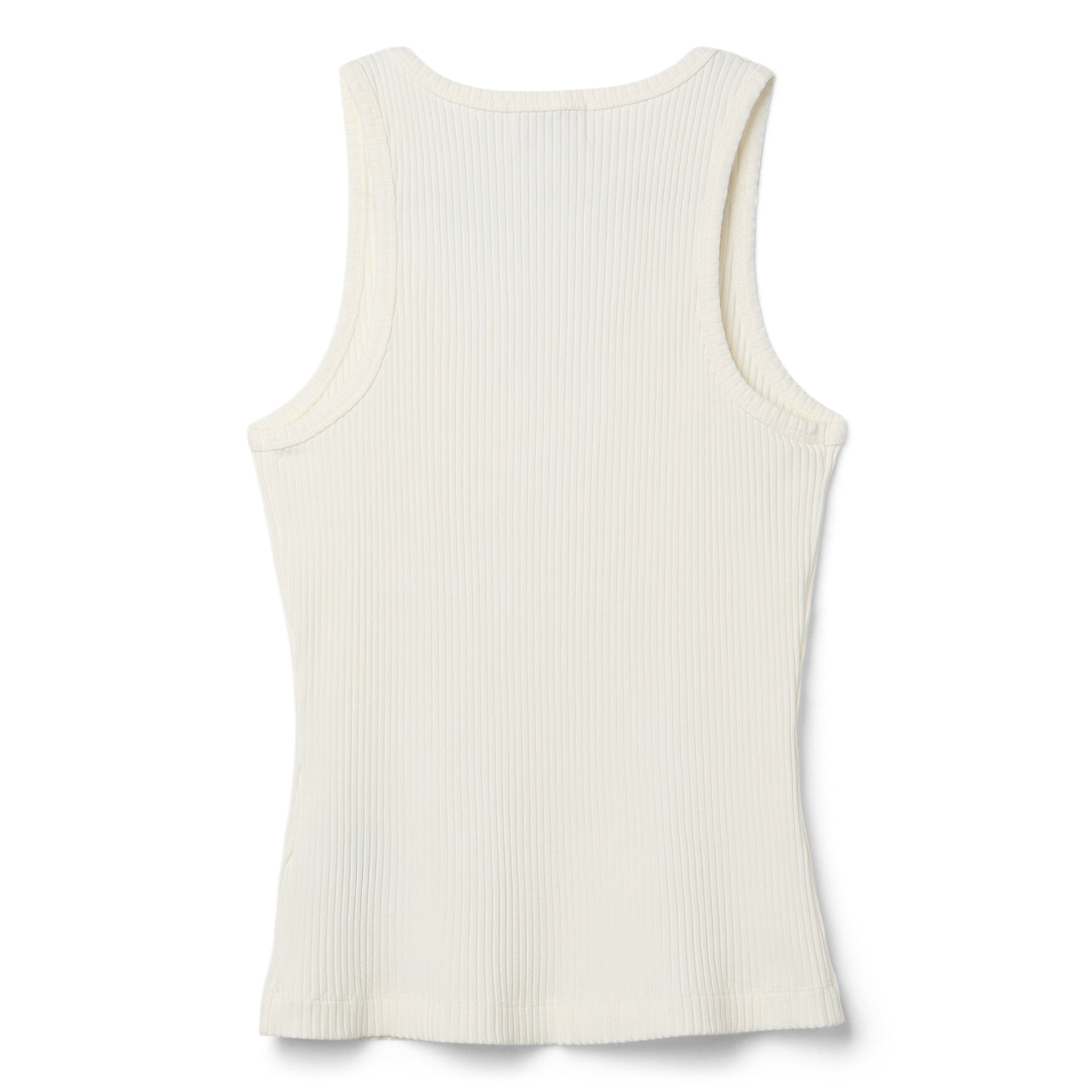 GANNI Heavy Rib Jersey Tank Top (Egret)