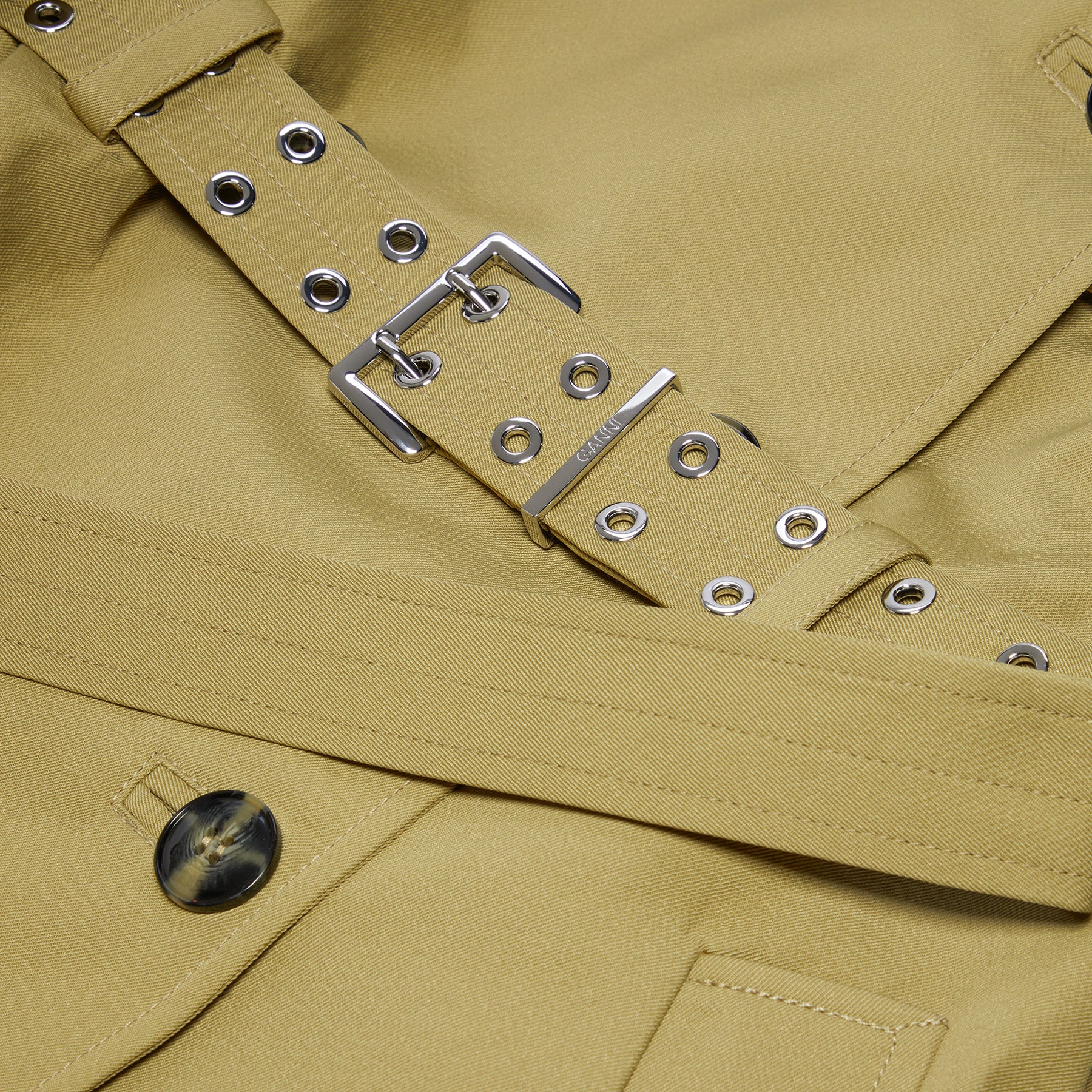 トレンチコート GANNI TRENCH COATS BOA Boa Beige Heavy Twill Midi Trench Coat | GANNI US