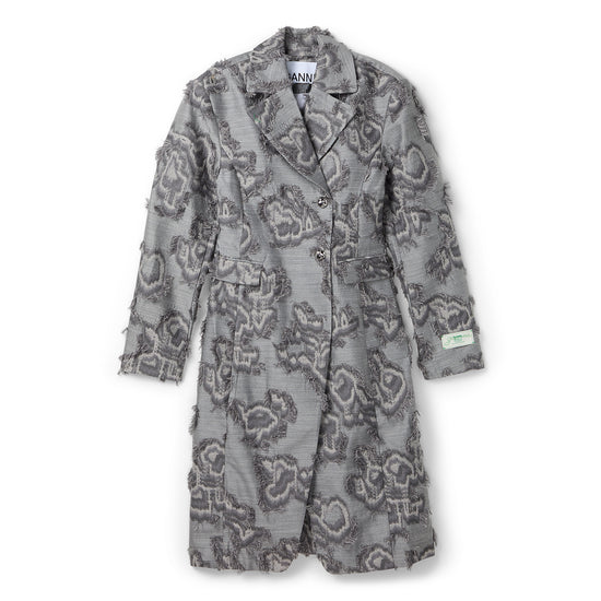 GANNI Fil Coupe Suiting Coat (Mockingbird)