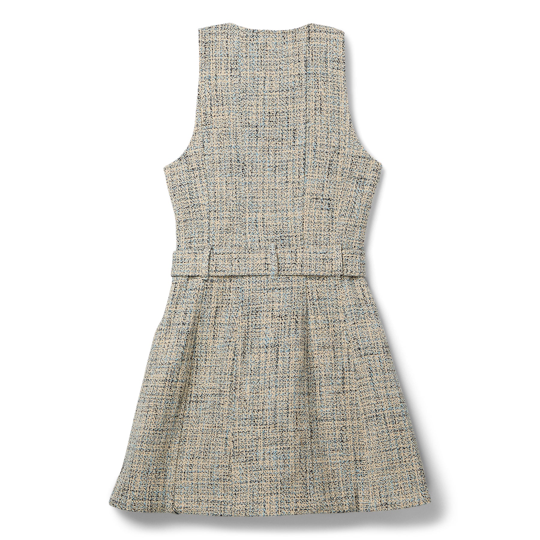 GANNI Summer Tweed Belt Mini Dress (Alaskan Blue)