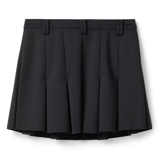 GANNI Scuba Neoprene Pleated Mini Skirt (Phantom)