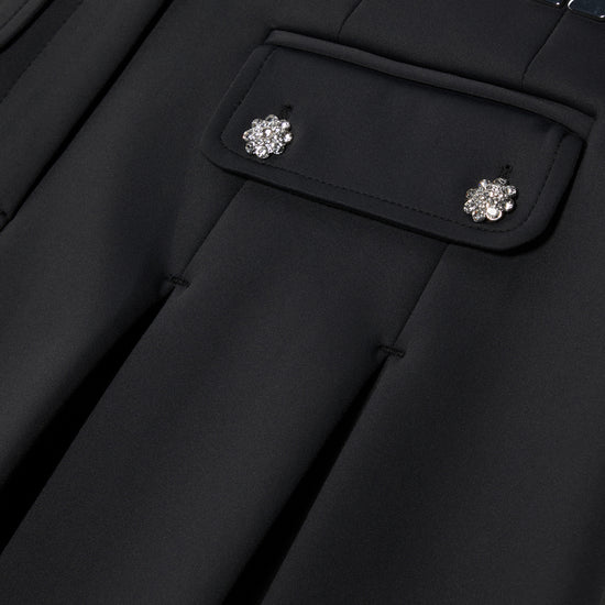GANNI Scuba Neoprene Pleated Mini Skirt (Phantom)