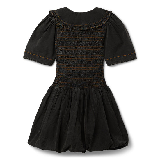 GANNI Garment Dyed Cotton Mini Smock Bubble Dress (Black), 36 GANNI Garment Dyed Cotton Mini Smock Bubble Dress (Black), 36