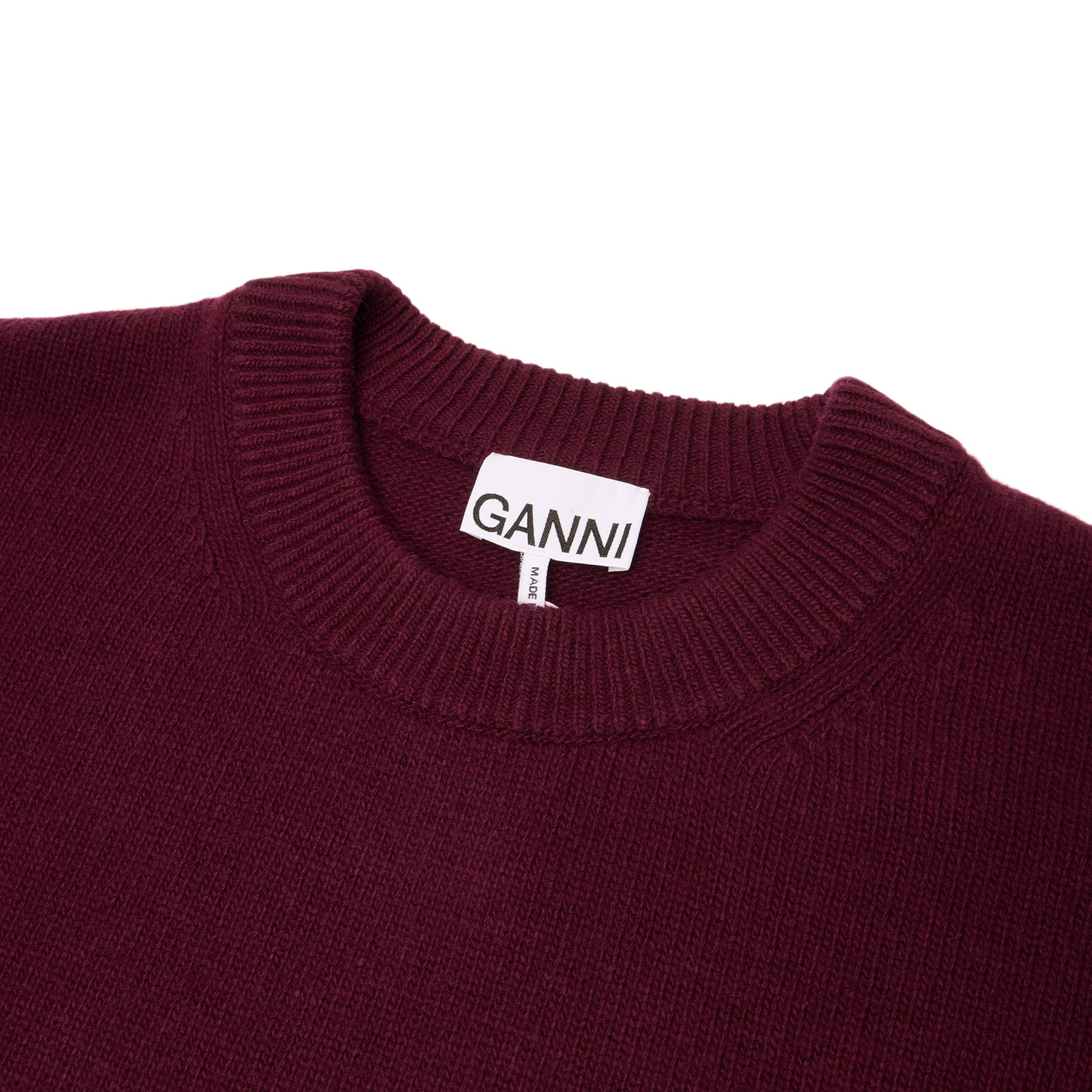 GANNI Wool Mix Sweater (Burgundy)