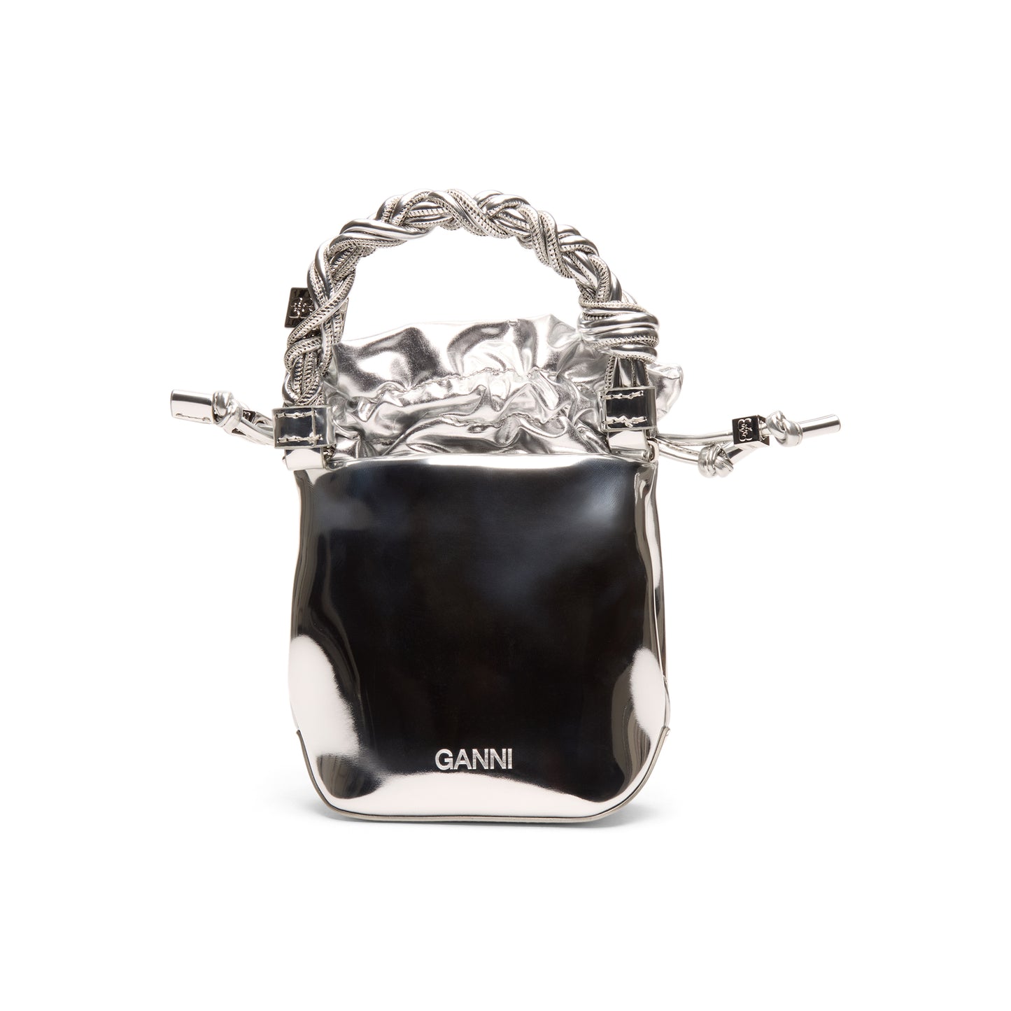 GANNI Mini Bou Bucket Bag (Silver)