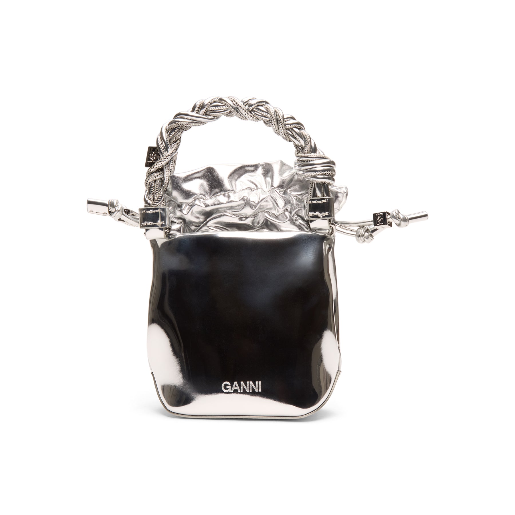 GANNI Mini Bou Bucket Bag (Silver)