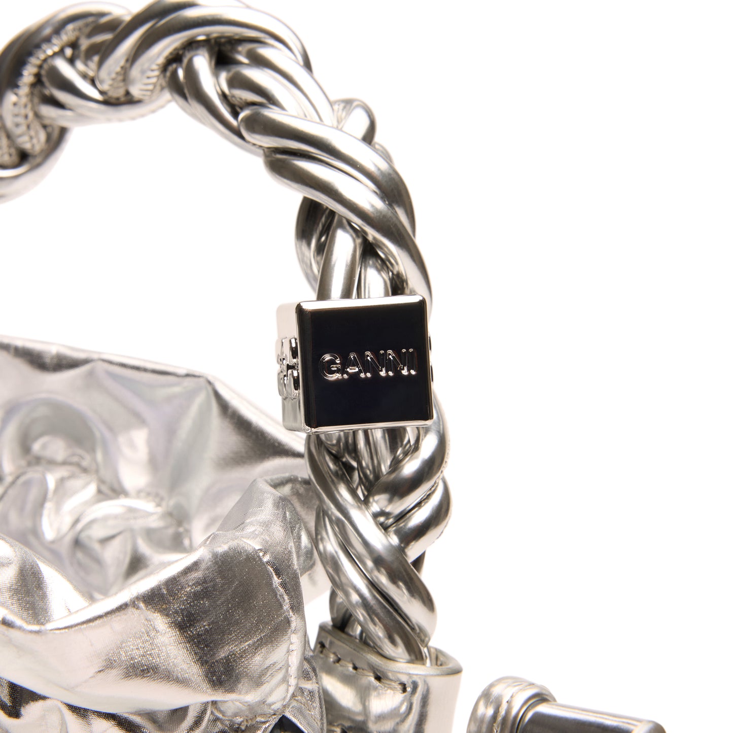 GANNI Mini Bou Bucket Bag (Silver)