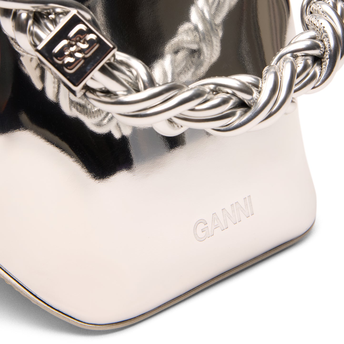 GANNI Mini Bou Bucket Bag (Silver)