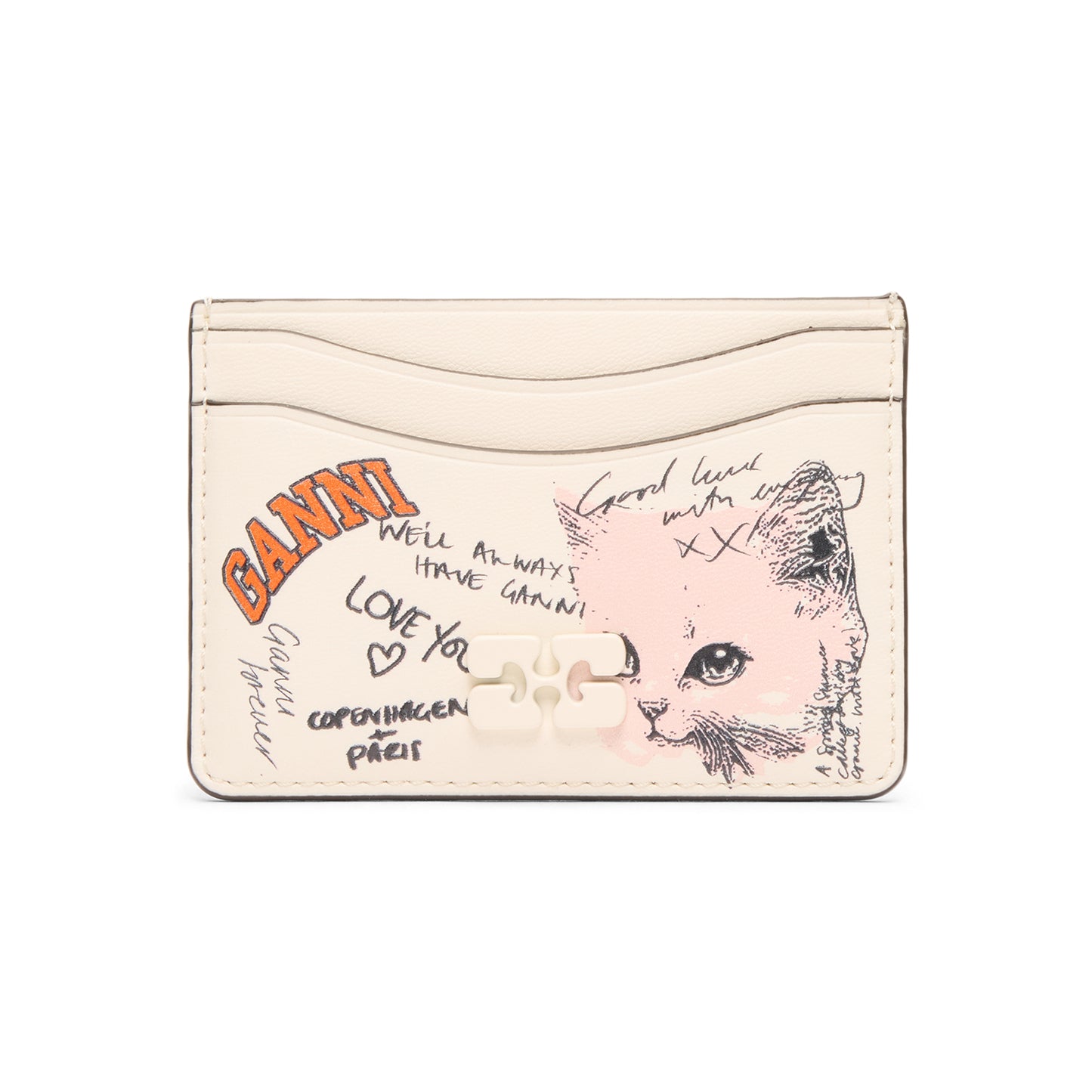 GANNI Cat Card Holder (Egret)