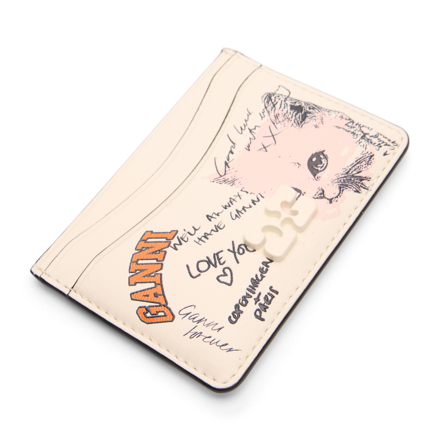 GANNI Cat Card Holder (Egret)