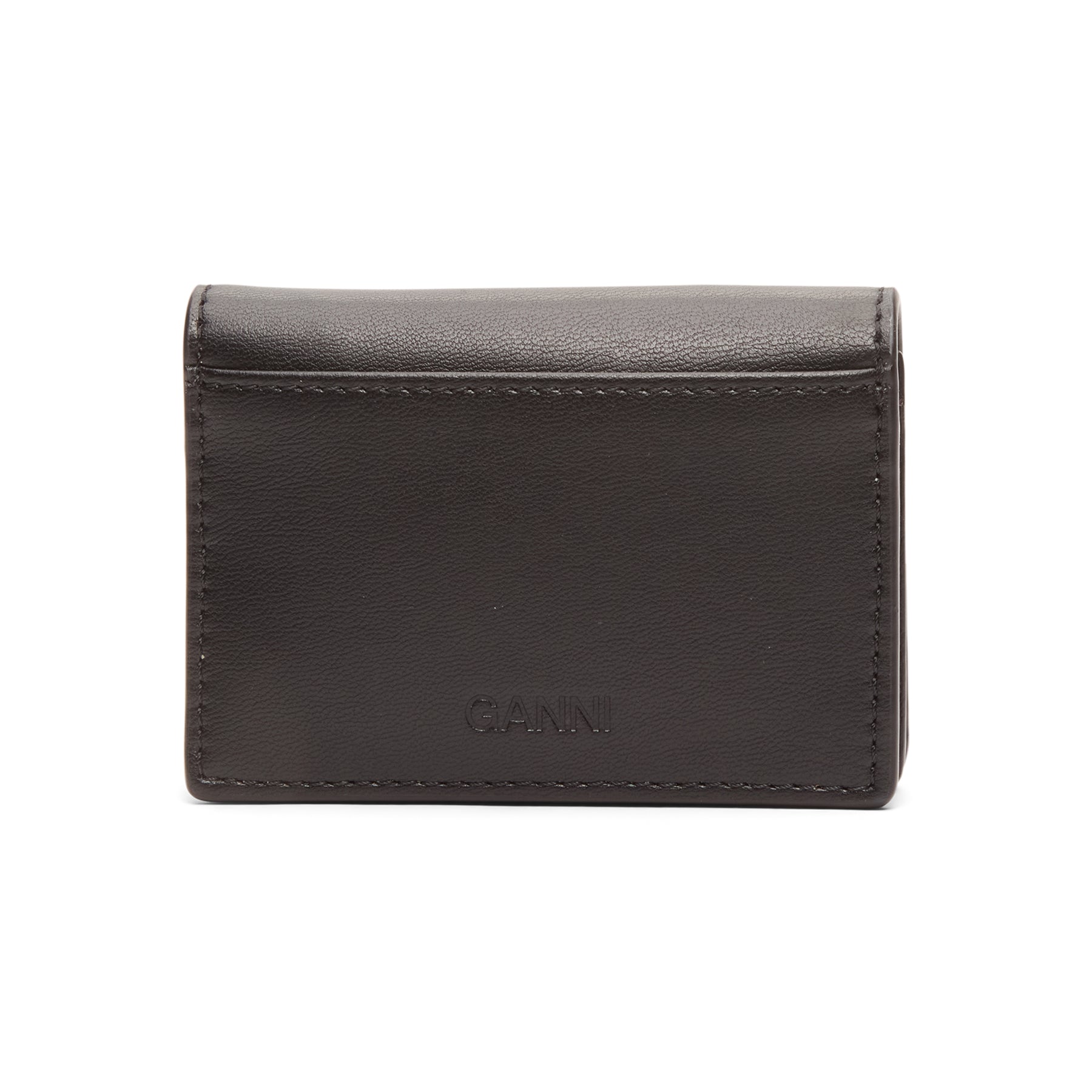 GANNI Blue Dog Card Holder With Flap  (Black)
