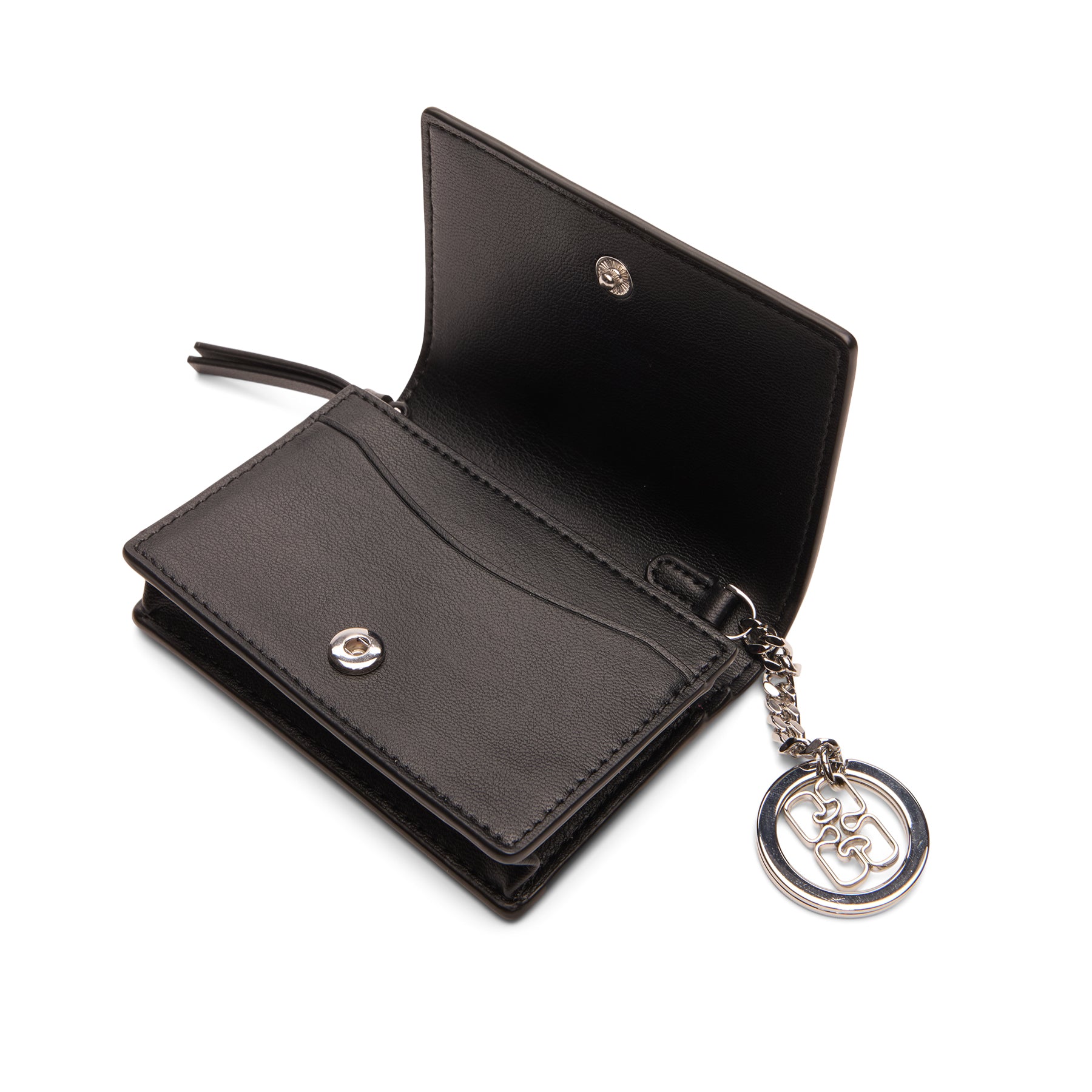 GANNI Blue Dog Card Holder With Flap  (Black)