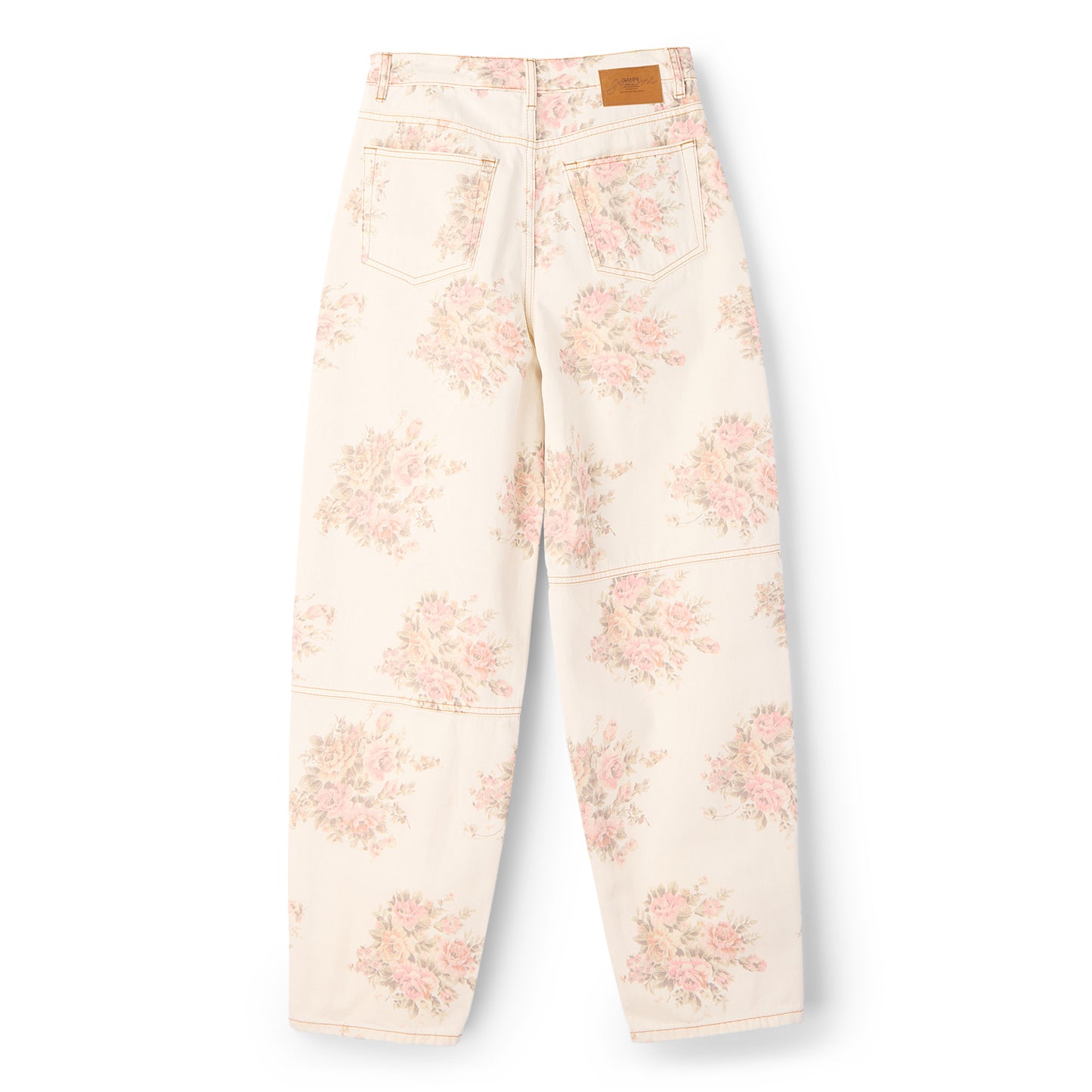 GANNI Floral Printed Stary Jeans (Egret)