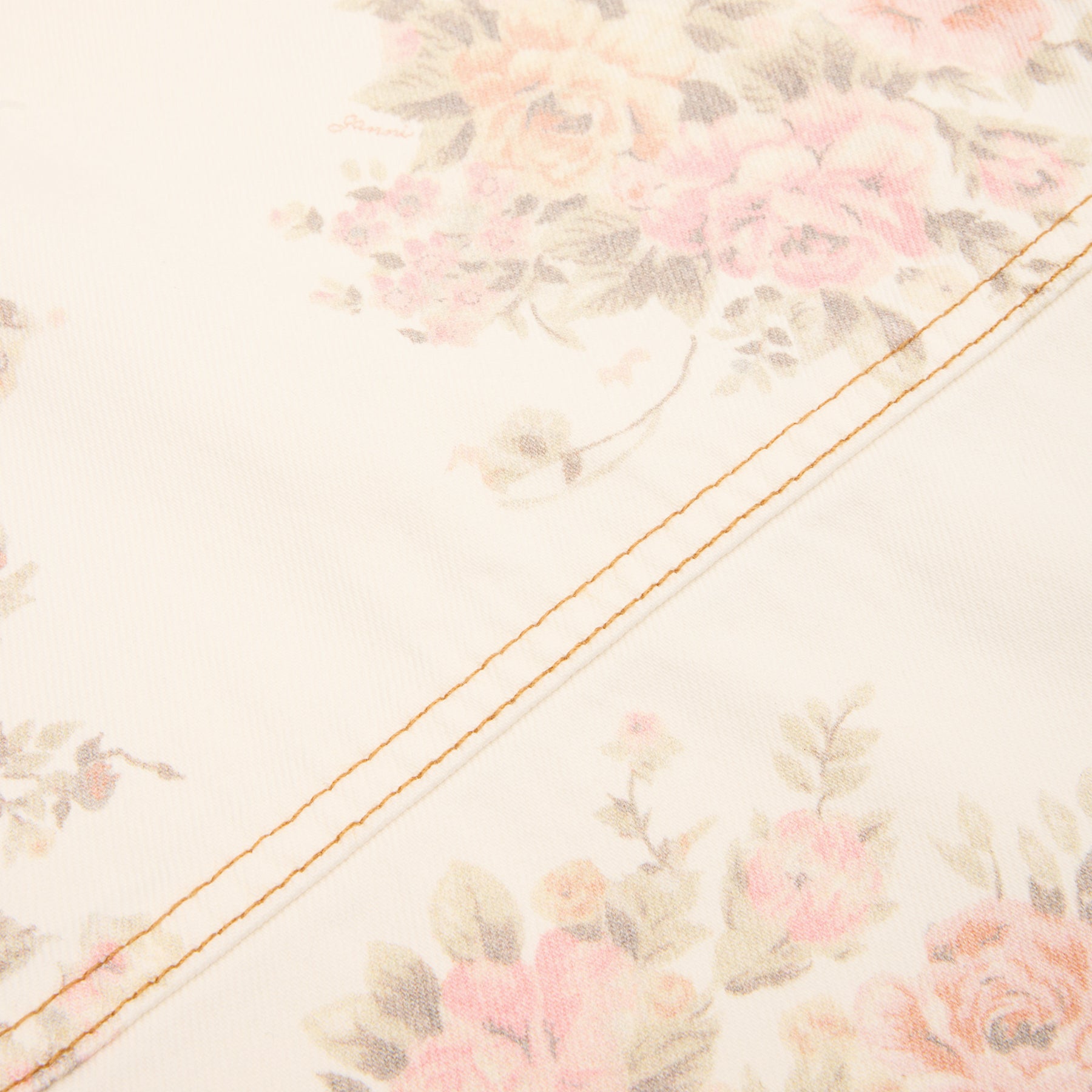 GANNI Floral Printed Stary Jeans (Egret)