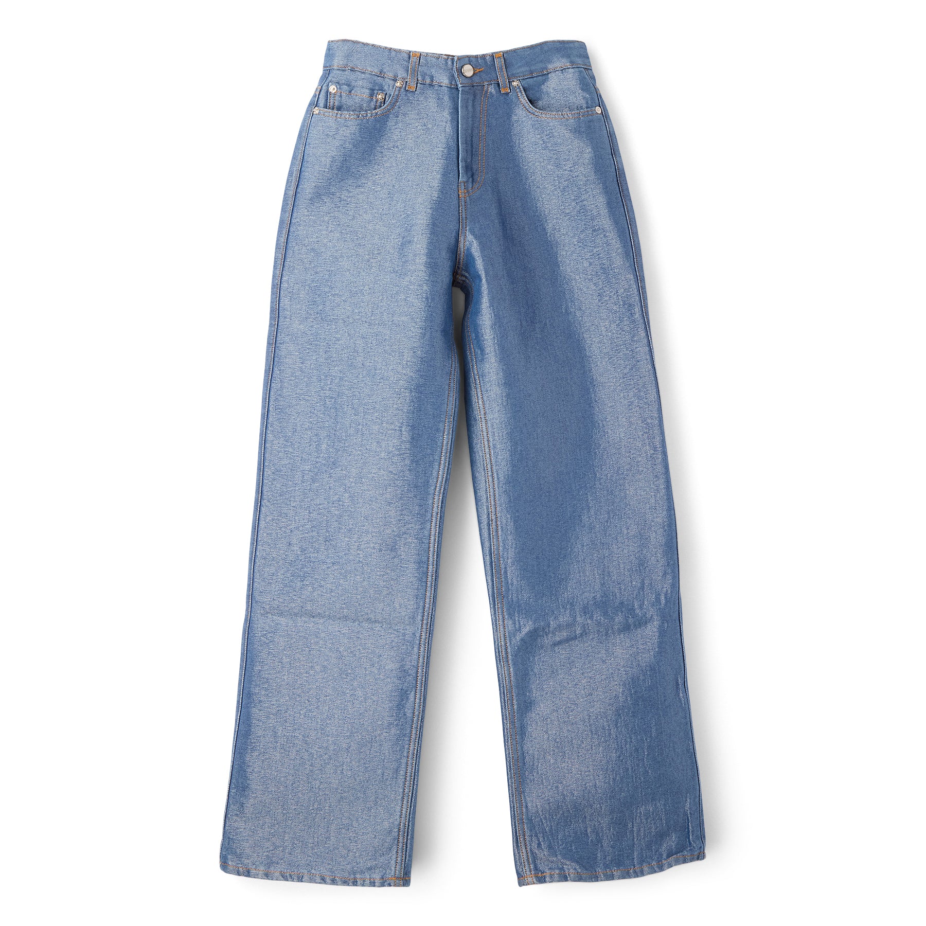 GANNI Shiny Denim Izey (Mid Blue Stone)